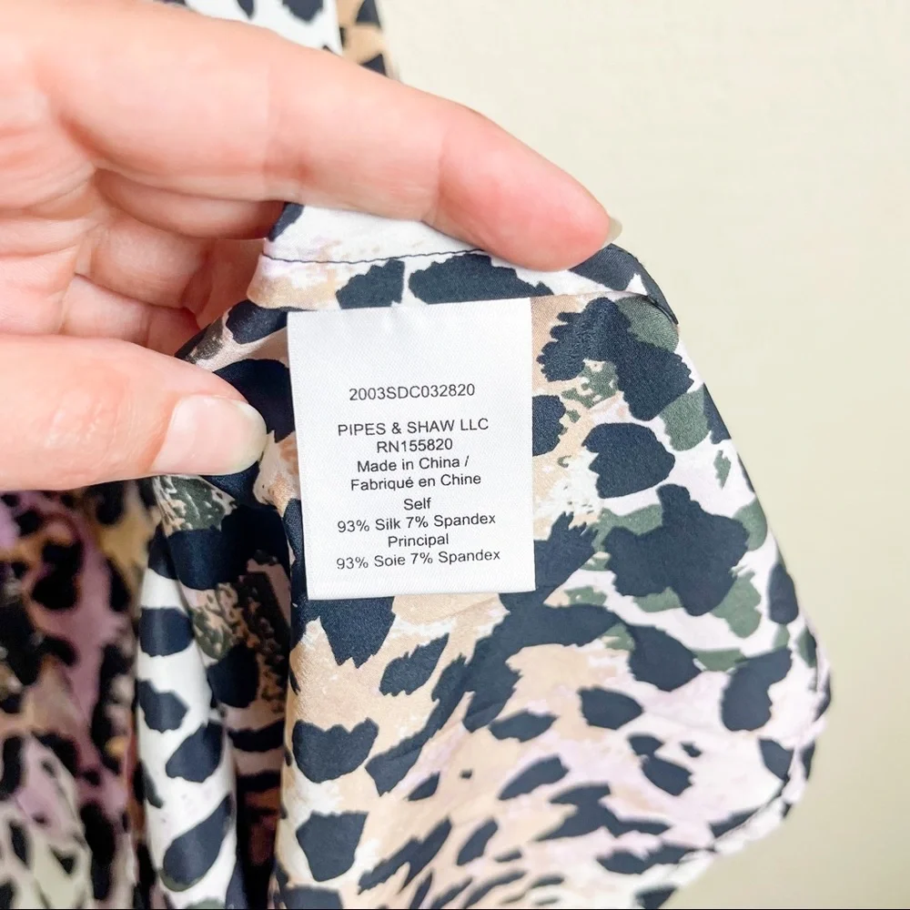 Veronica Beard Amani Dress Lilac Multi Leopard Animal Pastel Size 6 - Picture 10 of 12